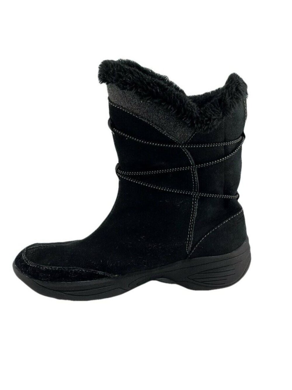 CROFT & BARROW Womens Waterproof Black Suede Winter Boots Size 7 - Picture 6 of 10